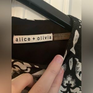 Alice + Olivia Clyde Embroidered Foil Shift Dress